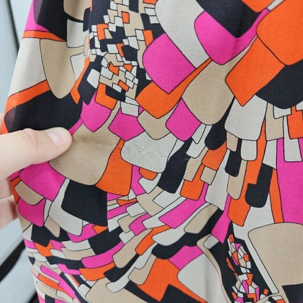 Trina Turk Silk Geometric Floral Jacquard Strapless Maxi Dress Women's 8 Preppy